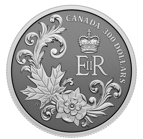 2022 Canada 1 oz Platinum $300 Queen Elizabeth II’s Royal Cypher